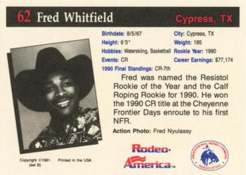 1991 Rodeo America Set B #62 Fred Whitfield Back